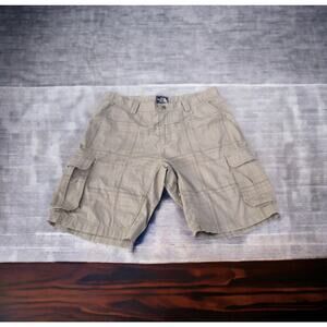 The North Face Men’s Size 38 Tan Biege Cargo Shorts Pocket Style AXEY Plaid CX92